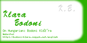 klara bodoni business card